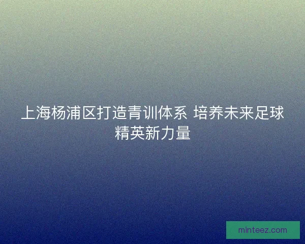 上海杨浦区打造青训体系 培养未来足球精英新力量